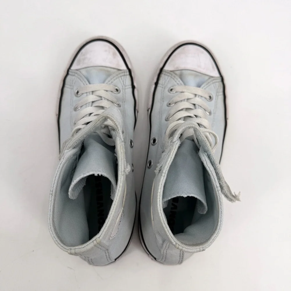 Converse Sneakers Girls Kids 2 Chuck Taylor All Star Heart Patch Blue High Tops